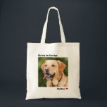 Custom Large Photo Personalized Dog Tote Bag<br><div class="desc">A cute tote bag featuring your favorite photo and two lines of custom text.    Add your text using the template form.  Use the "customize further" option to change the font size,  color or position.</div>