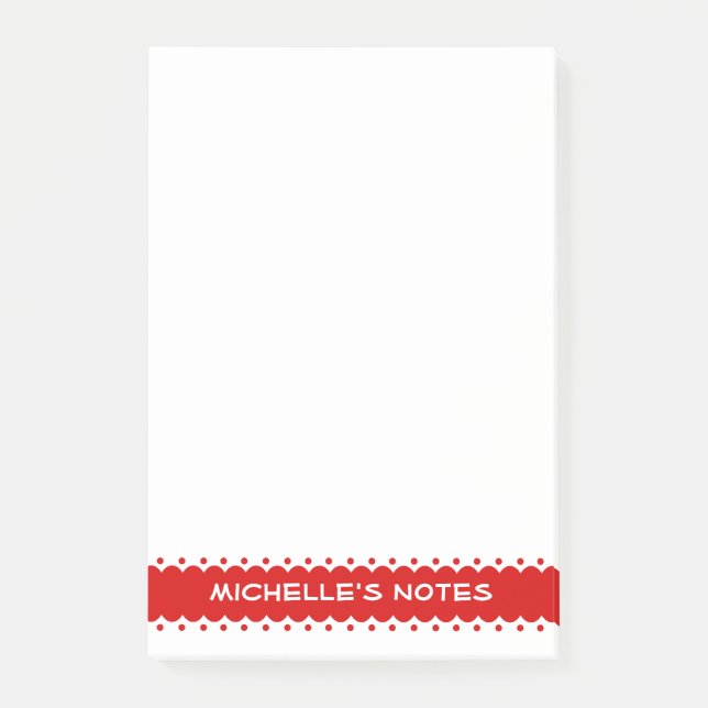 Custom large Post-it® notes with cute red border (Front)