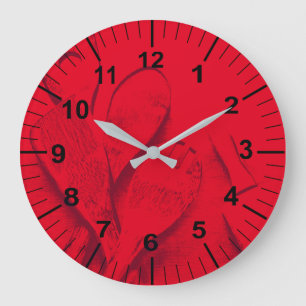 Custom Large Red Kitchen Wall Clock