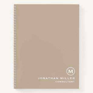 Custom Large Spiral Beige Hardcover 8.5" x 11" Notebook