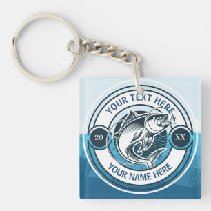Custom Largemouth Bass Fishing Logo Key Ring