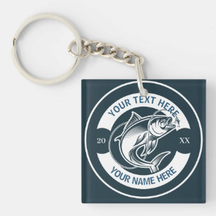 Custom Largemouth Bass Fishing Logo Key Ring