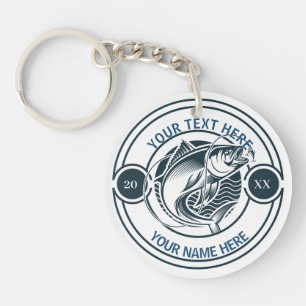 Custom Largemouth Bass Fishing Logo Key Ring