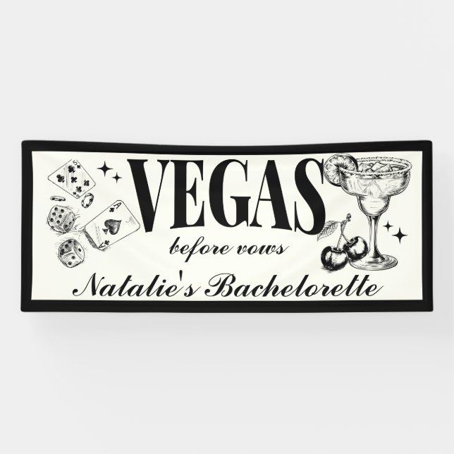 Custom Las Vegas Bachelorette Party Personalised Banner (Horizontal)