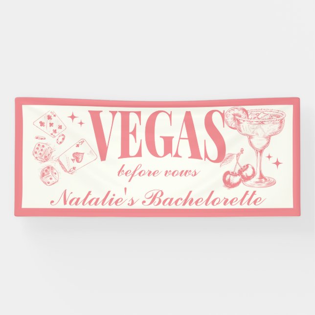 Custom Las Vegas Bachelorette Party Personalised Banner (Horizontal)