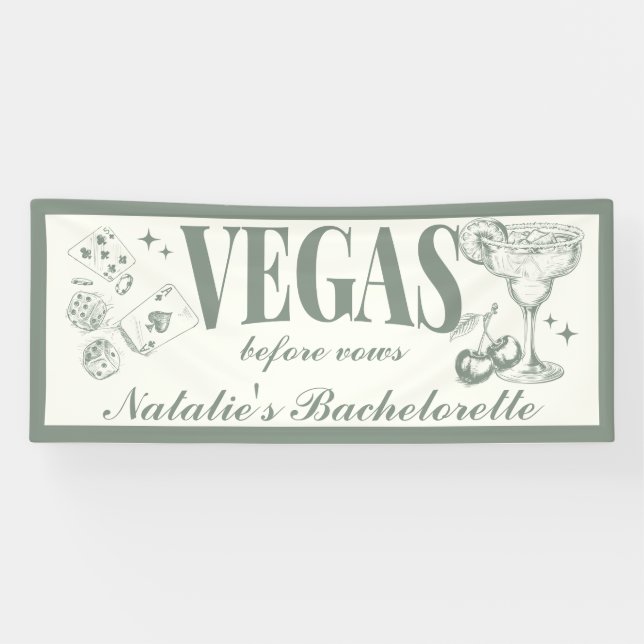 Custom Las Vegas Bachelorette Party Personalised Banner (Horizontal)