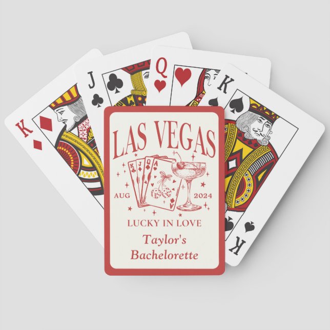 Custom Las Vegas Bachelorette Party Personalised Playing Cards (Back)