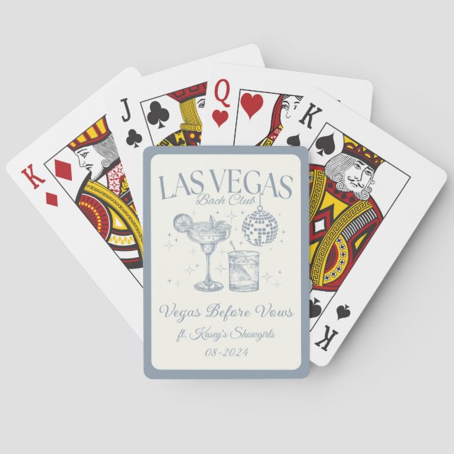 Custom Las Vegas Bachelorette Party Personalised Playing Cards (Back)