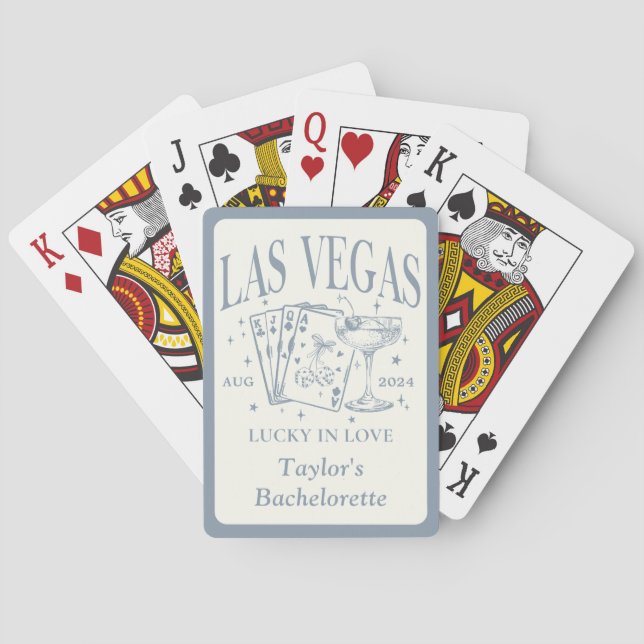 Custom Las Vegas Bachelorette Party Personalised Playing Cards (Back)