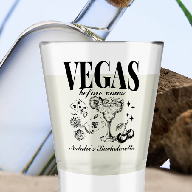 Custom Las Vegas Bachelorette Party Personalised Shot Glass (Creator Uploaded)