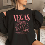 Custom Las Vegas Bachelorette Party Personalised Sweatshirt<br><div class="desc">Elevate your Las Vegas bachelorette party experience with our Pink "Vegas Before Vows" Custom Las Vegas Bachelorette Party Personalised Crewneck Sweatshirt. This sweatshirt is more than just clothing; it's a symbol of your unforgettable weekend filled with laughter and camaraderie. Featuring a retro casino bach trip theme, it embodies the spirit...</div>