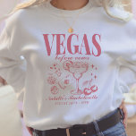 Custom Las Vegas Bachelorette Party Personalised Sweatshirt<br><div class="desc">Gear up for your Las Vegas bachelorette party with our Pink "Vegas Before Vows" Custom Las Vegas Bachelorette Party Personalised Crewneck Sweatshirt. This cosy and stylish sweatshirt is perfect for adding comfort and flair to your special weekend. Featuring a retro casino bach trip design, it sets the tone for a...</div>