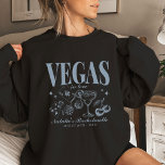 Custom Las Vegas Bachelorette Party Personalised Sweatshirt<br><div class="desc">Celebrate your Las Vegas bachelorette party with our Dusty Blue "Vegas Before Vows" Custom Las Vegas Bachelorette Party Personalised Crewneck Sweatshirt. This sweatshirt is more than just apparel; it's a statement piece that captures the spirit of your unforgettable weekend. Featuring a seamlessly integrated retro casino bach trip design, it embodies...</div>