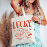 Custom Las Vegas Bachelorette Party Personalised Tote Bag<br><div class="desc">Celebrate your Las Vegas bachelorette party in style with our "Lucky in Love" Custom Las Vegas Bachelorette Party Personalised Tote Bag. This chic and versatile tote bag is designed to be the perfect accessory for your special weekend. Featuring a retro casino-inspired design, it captures the excitement and fun of your...</div>