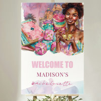 Custom Las Vegas Bachelorette Welcome Afro Girl