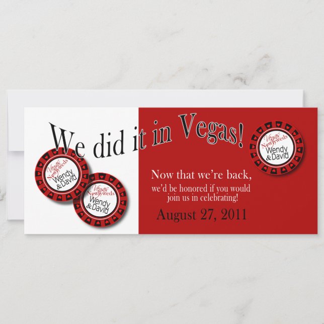 Custom Las Vegas Theme Reception BBQ Invitation (Front)