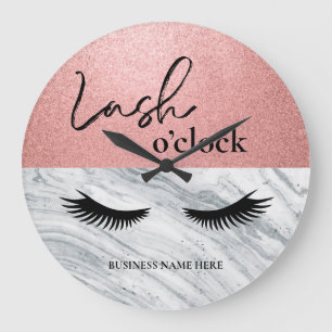 Custom Lash O'Clock Business name Large Clock