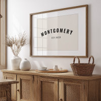 Custom Last Name Est Date Family Gift Idea Art
