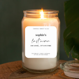 Custom Last Nerve Candle Funny Candle Square Sticker