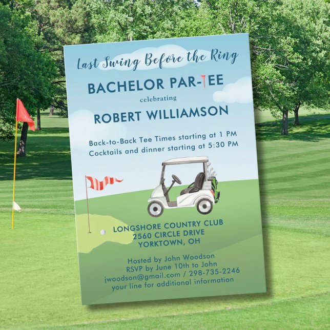 Custom Last Swing Golf Theme Bachelor Par-tee Invitation (Creator Uploaded)