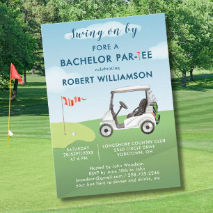 Custom Last Swing Golf Theme Bachelor Par-tee Invitation