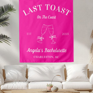 Custom Last Toast On The Coast Bachelorette Party Tapestry