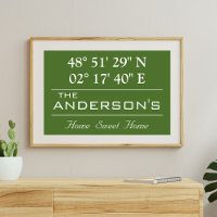 Custom Latitude Longitude Family Name Home Address