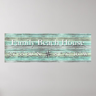 Custom Lattitude And Longitude Coastal Decor