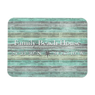 Custom Lattitude And Longitude Coastal Decor Magnet