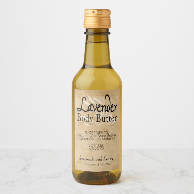 Custom Lavender Body Butter Wine Label (Front)