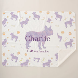 Custom Lavender French Bulldog Blanket Gift