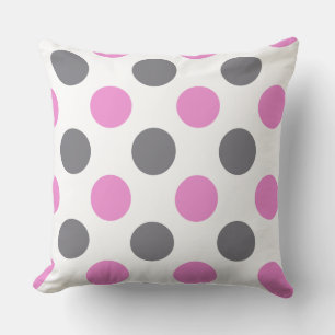 Custom Lavender Grey Extra Large Polka Dot Pillow