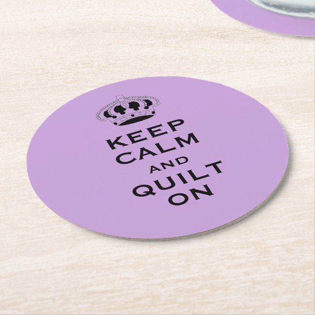 Custom Lavender Keep Calm (your word) Set of 6 Round Paper Coaster (Angled)