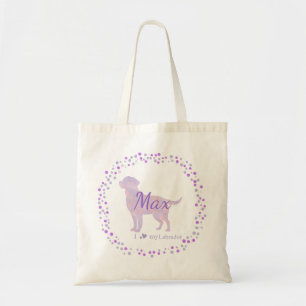 Custom lavender labrador retriever tote bag gift