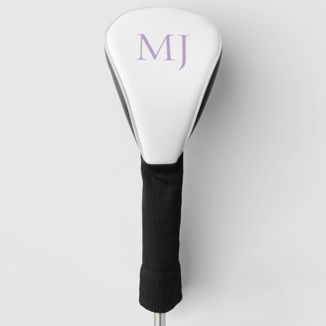 Custom Lavender Monogram Golf Head Cover (Front)
