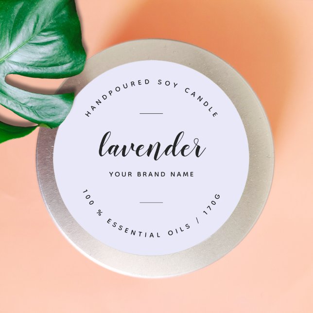 Custom lavender packaging candle product label (Creator Uploaded)