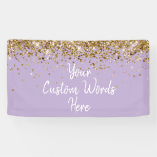 Custom Lavender Purple & Gold Birthday Party Prop Banner