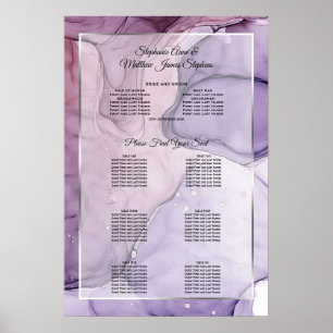 Custom Lavender Rose Abstract Seating Chart