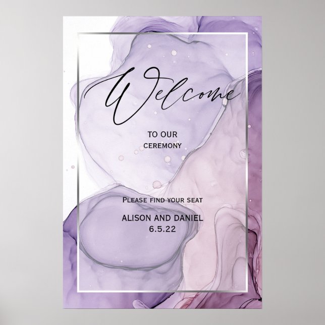 Custom Lavender Rose Abstract Welcome Poster (Front)