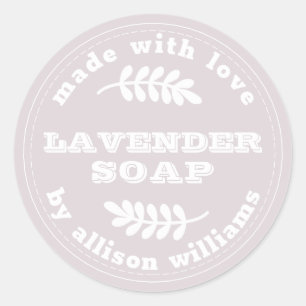 Custom Lavender Soap Pastel Purple Classic Round Sticker
