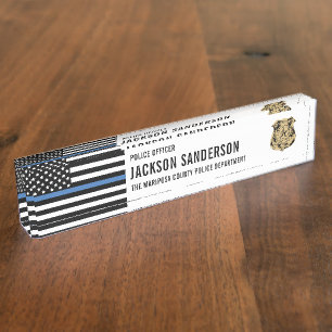 Custom Law Enforcement Officer Police Department Nameplate