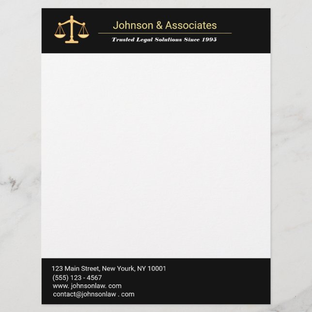 Custom Law Firm  Custom Letterhead (Front)