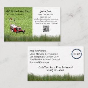 Custom Lawn Care  Business Card