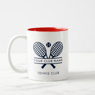 Custom Lawn Tennis Country Club Name Two-Tone Coffee Mug