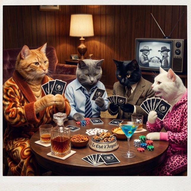 Custom Le Chat d'Argent Noire Personalised Playing Cards (Creator Uploaded)