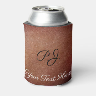 Custom Leather Look Stubby Holder Personalised 
