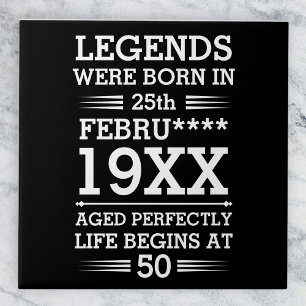 Custom Legends Were Born in Date Month Year Age Ceramic Tile