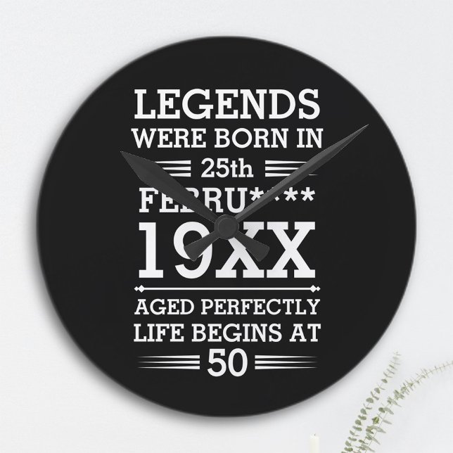 Custom Legends Were Born in Date Month Year Age Round Clock (Creator Uploaded)