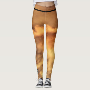Custom Leggings MONOGRAM AND GOLD CLOUDS