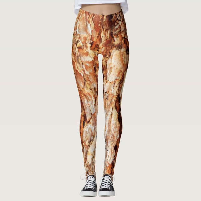 Custom Leggings Tree Bark Design (Front)